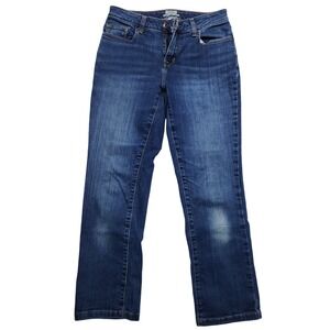 LL Bean Classic Fit Jeans Medium Wash Lightly Distressed Size 6P 6 Petite